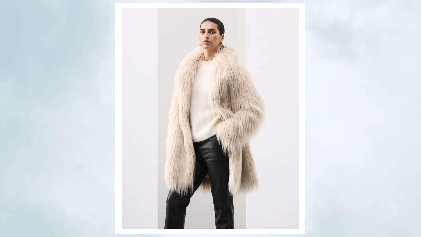 M&S Faux Fur Collared Longline Coat