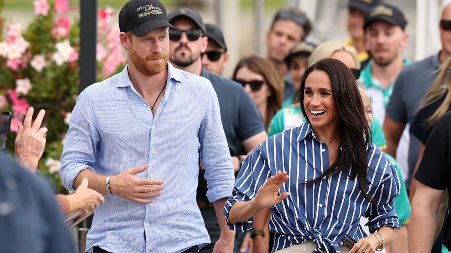 Prince Harry, Duke of Sussex and Meghan, Duchess of Sussex greet members of the public at the Cruising Yacht Club of Australia on April 17, 2026 in Sydney, Australia